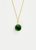 Azaz Green Round Glass Bead on Cord