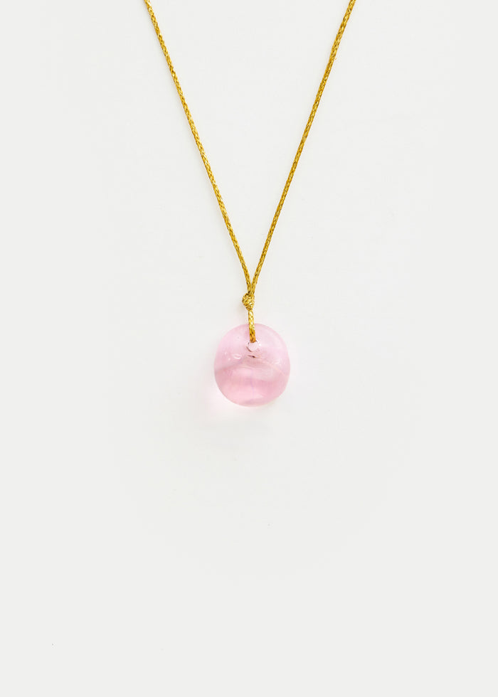 Azaz Pink Glass Bead on Cord