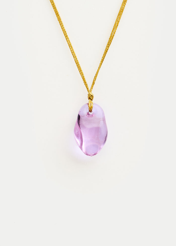 Azaz Purple Glass Bead on Cord