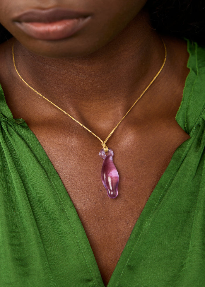 Azaz Purple Glass Seed Bead on Cord