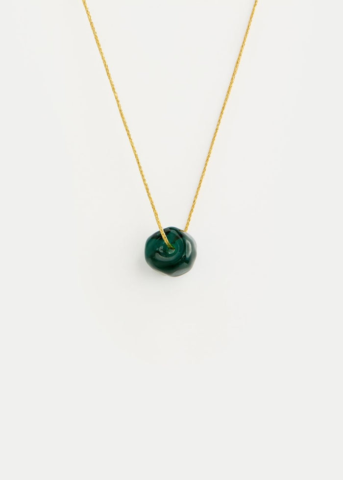 Azaz Teal Glass Bead on Cord