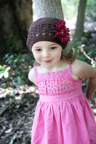 Baby Bezak - Chocolate Cap With Magenta Flower