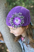 Baby Bezak - Purple Cap With Zebra Flower