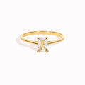 Baguette white topaz ring set on gold vermeil band