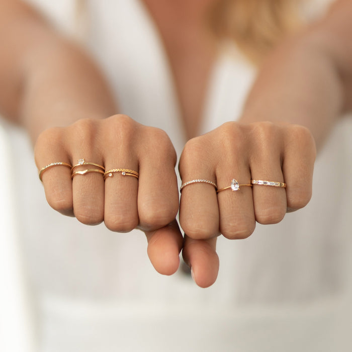 Gold Vermeil, White Topaz