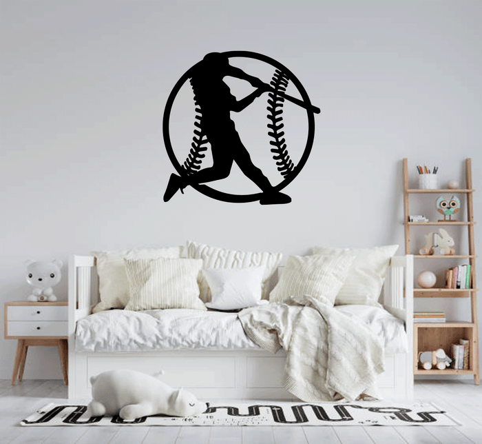 Baseball Metal Wall Art – Sports Fan Game Room Home & Office Decor