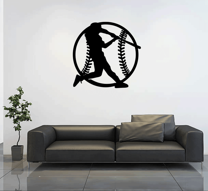 Baseball Metal Wall Art – Sports Fan Game Room Home & Office Decor