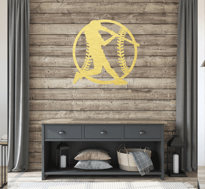 Baseball Metal Wall Art – Sports Fan Game Room Home & Office Decor