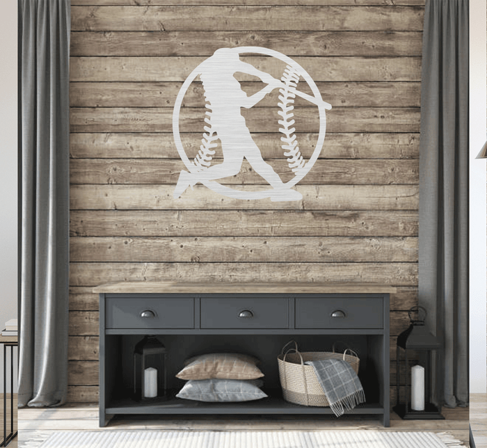Baseball Metal Wall Art – Sports Fan Game Room Home & Office Decor