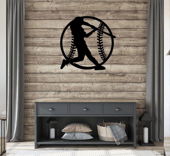 Baseball Metal Wall Art – Sports Fan Game Room Home & Office Decor
