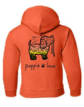 BAT PATTERN PUP, YOUTH HOODIE PUPPIE LOVE