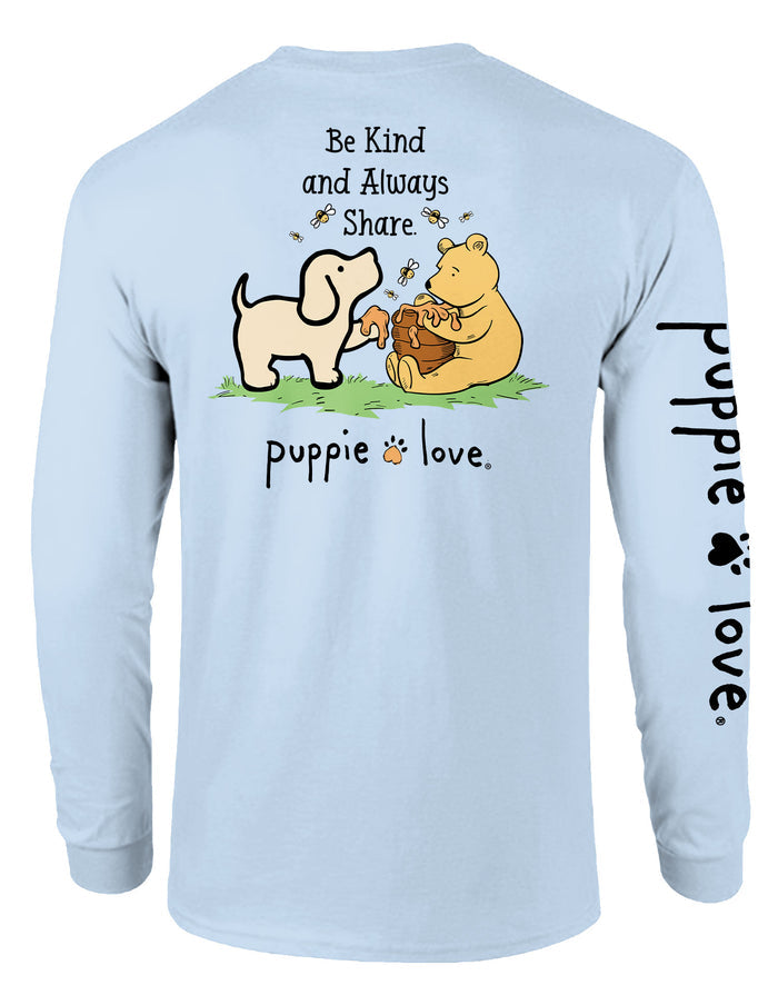 BE KIND AND ALWAYS SHARE PUP, ADULT LS PUPPIE LOVE