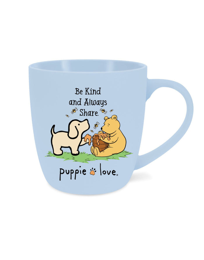 BE KIND AND ALWAYS SHARE PUP MUG PUPPIE LOVE