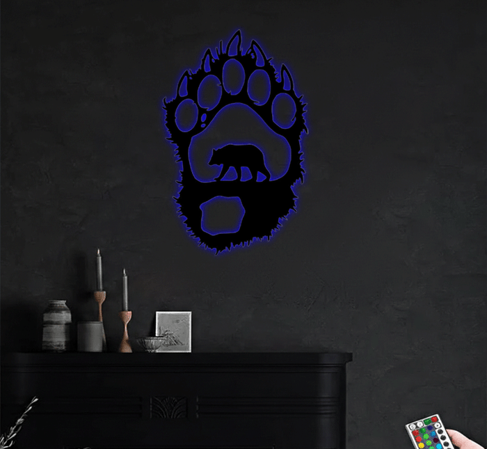Bear Paw Metal Wall Art – Wildlife Rustic Cabin & Lodge Home Decor
