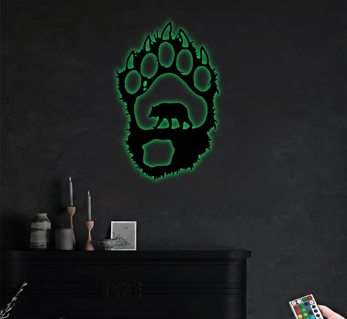 Bear Paw Metal Wall Art – Wildlife Rustic Cabin & Lodge Home Decor