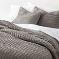 Belamy Full/Queen Nickel Pleated Duvet Cover - Crate and Barrel Philippines