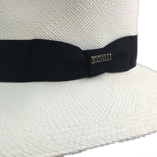 Bigalli - Australian Panama Hat with Black Ribbon Detail