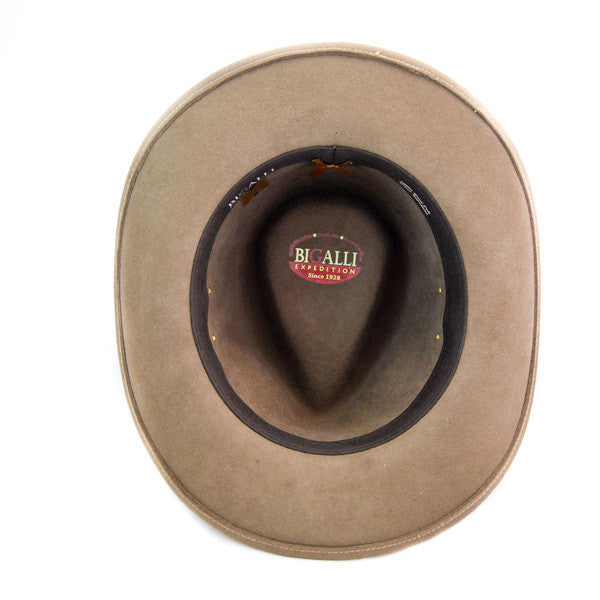 Bigalli Khaki Outback Felt Fedora Inside