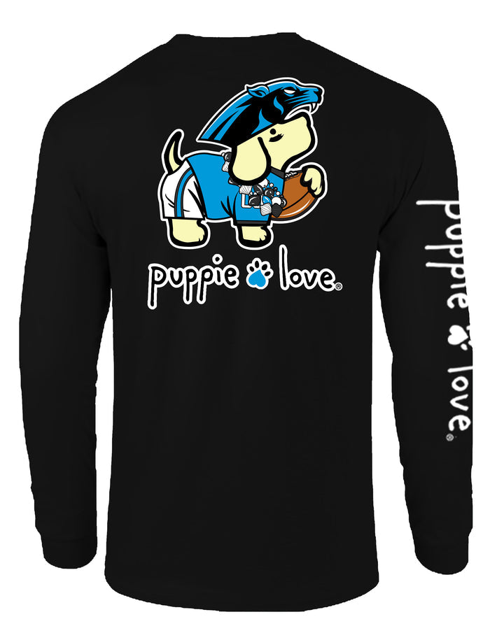 BLACK AND BLUE MASCOT PUP, ADULT LS PUPPIE LOVE