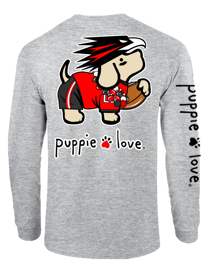 BLACK AND RED MASCOT PUP, ADULT LS PUPPIE LOVE