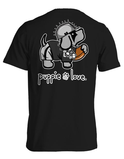 BLACK AND SILVER MASCOT PUP PUPPIE LOVE