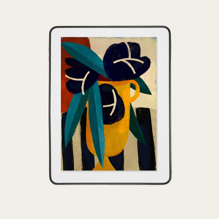 Black Flowers Print - 18 x 24" wall art by Fable Home, shown in a withframe finish. – #withframe