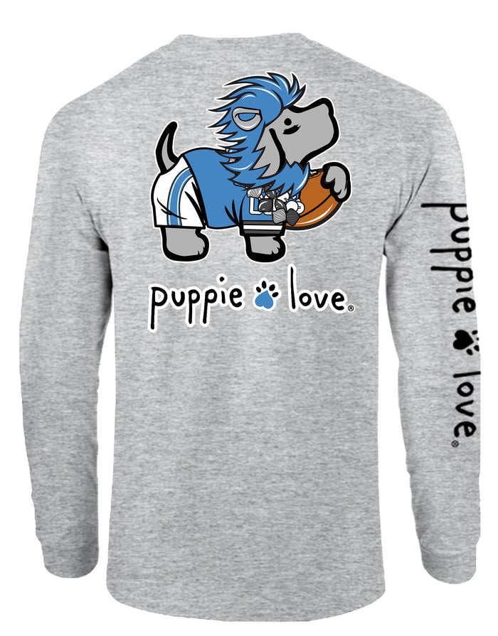 BLUE AND SILVER MASCOT PUP, ADULT LS PUPPIE LOVE