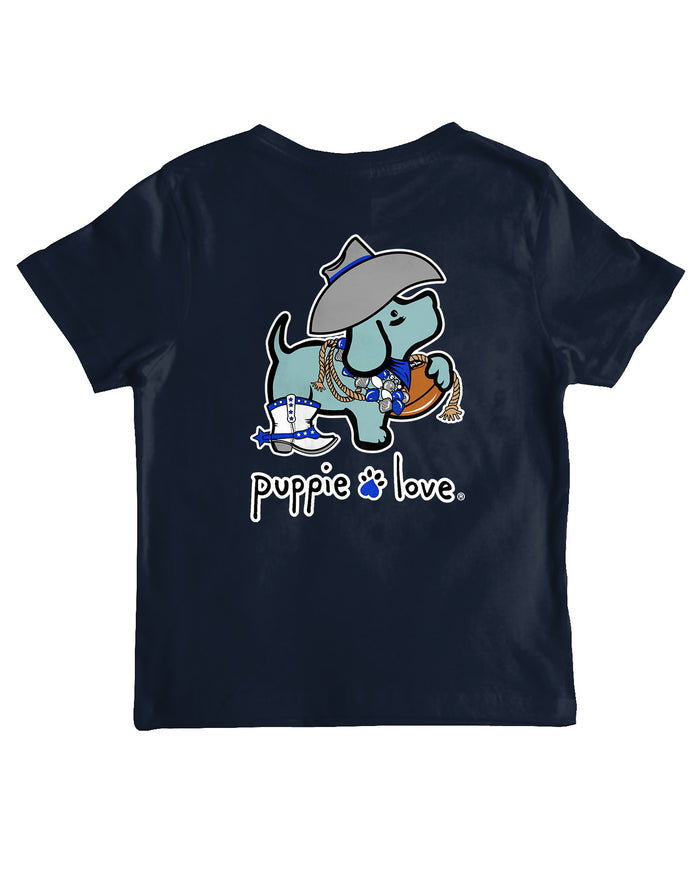 BLUE AND WHITE MASCOT PUP, YOUTH SS PUPPIE LOVE