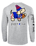 BLUE, RED, AND WHITE MASCOT PUP, ADULT LS PUPPIE LOVE