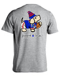 BLUE, RED, AND WHITE MASCOT PUP PUPPIE LOVE