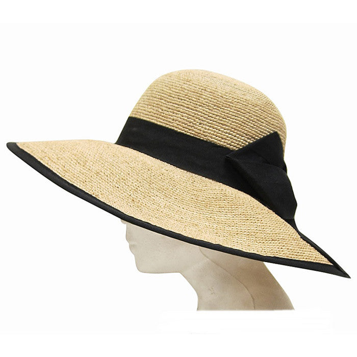 Boardwalk Style - Fine Crochet Raffia Resort Hat Profile