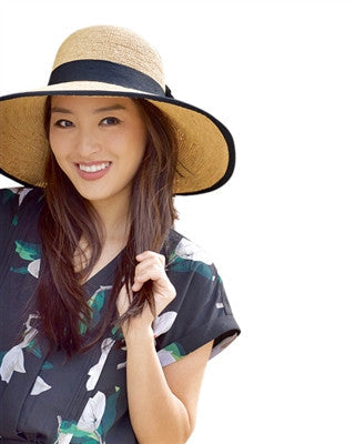 Boardwalk Style - Fine Crochet Raffia Resort Hat Model