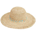 Dynamic Asia - Raffia Sun Hat with Turquoise Beads