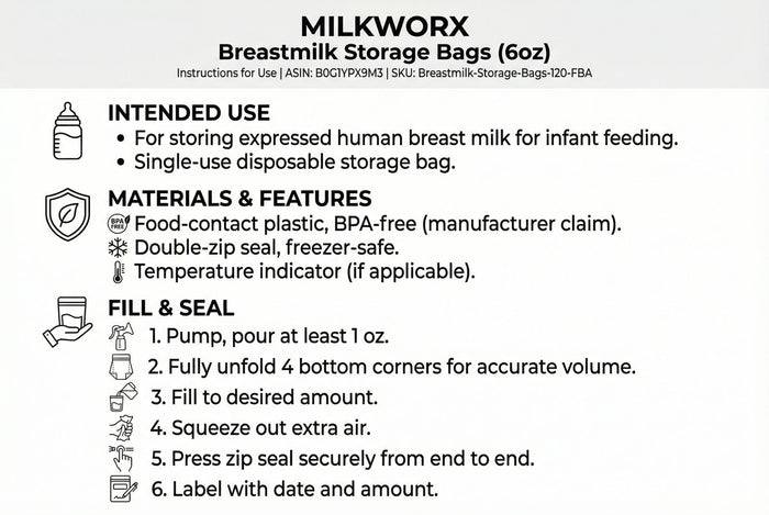 Breastmilk Storage Bags (Qty: 100)