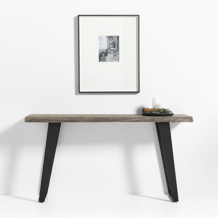 Brushed Black Metal Picture Frame with White Mat 8x10