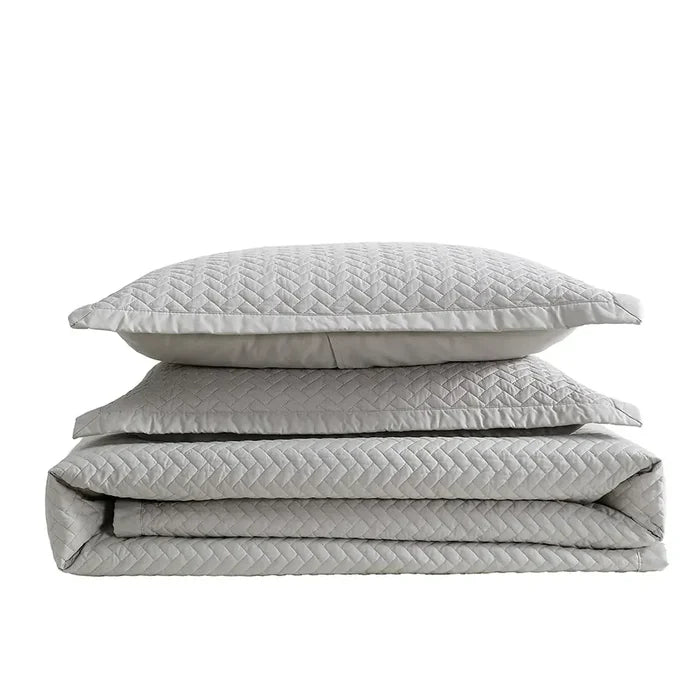 Brushed Silver Oversized Quilt Set