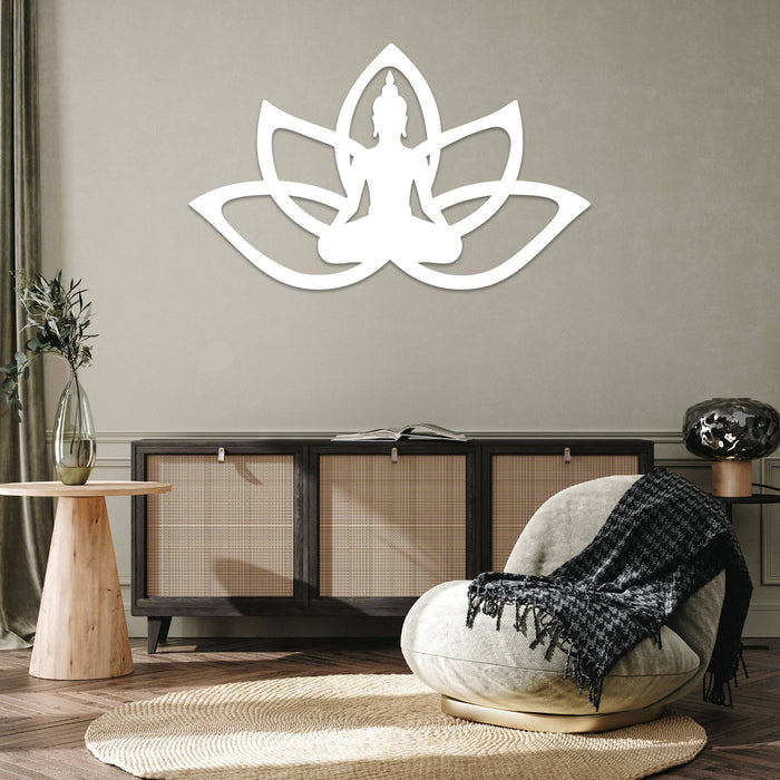 Buddha Lotus Flower - Metal Wall Art - MetalPlex