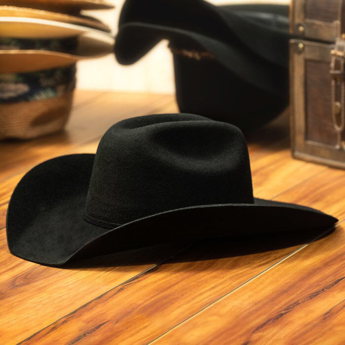 Bullhide Hats by Montecarlo - 4X "Kingman" Wool Felt Black Cowboy Hat / Rhinestone Buckle (Stock Image 1)