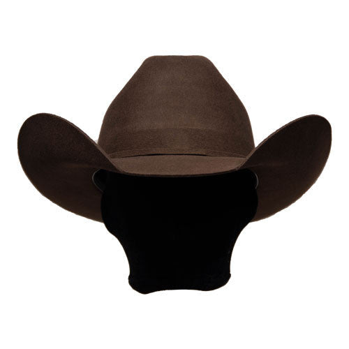Bullhide Hats by Montecarlo - 4X "Kingman" Wool Felt Brown Cowboy Hat / Rhinestone Buckle (Model Front)