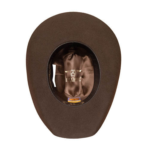Bullhide Hats by Montecarlo - 4X "Kingman" Wool Felt Brown Cowboy Hat / Rhinestone Buckle (Profile Inside)