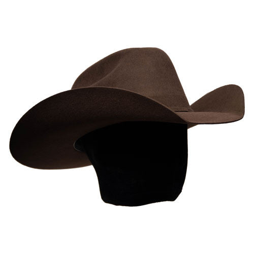 Bullhide Hats by Montecarlo - 4X "Kingman" Wool Felt Brown Cowboy Hat / Rhinestone Buckle (Model Right)