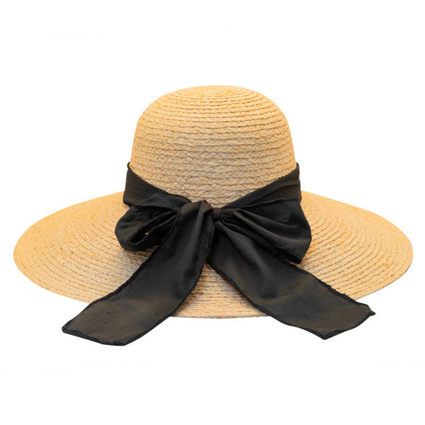 California Hat Company - Big Brim Raffia Hat in Natural - Back