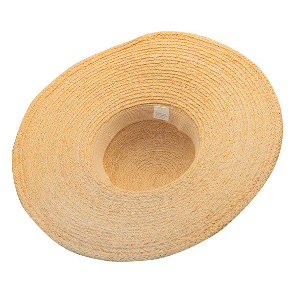 California Hat Company - Big Brim Raffia Hat in Natural - Bottom, Inside