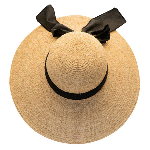 California Hat Company - Big Brim Raffia Hat in Natural - Top
