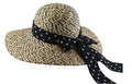 California Hat Company - Ladies Raffia Hat With Scarf Natural/Black