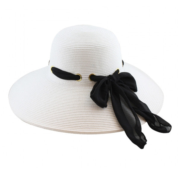 California Hat Company - White Ladies Sewn Braid Straw Hat