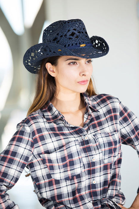 California Hat Company - Navy Cowboy Hat - Model