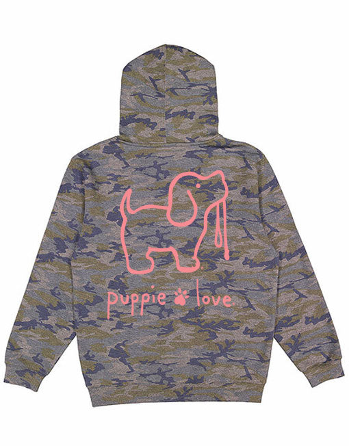 CAMO LOGO PUP, ADULT HOODIE PUPPIE LOVE