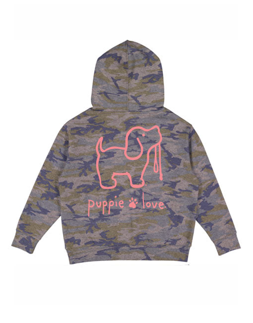 CAMO LOGO PUP, YOUTH HOODIE PUPPIE LOVE