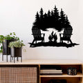 Campfire Lake View - Metal Wall Art - MetalPlex